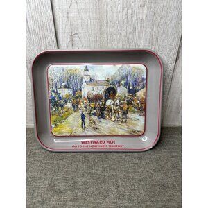 Vintage 1987 Westward Ho! Metal Serving Tray By Leslie Cope